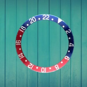 Rolex Inlay | Insert Pepsi Blue Back Fat Font Serif - Faded deep red