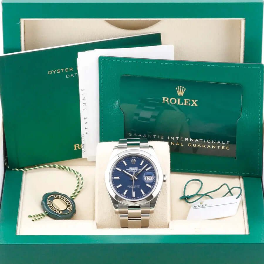 Rolex Datejust 41 Blue Motif Dial 126300 Year: 2022 Rolex Datejust 41 Blue Motif Dial 126300 Year: 2022