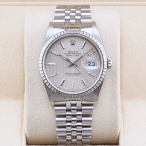 Rolex Datejust 36 16220 Silver Tapestry Dial Year: 1989