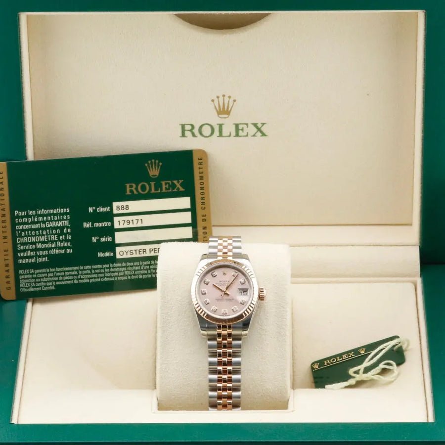 Rolex Datejust 26 Pink Diamond Dial 179171 Year: 2010 Rolex Datejust 26 Pink Diamond Dial 179171 Year: 2010