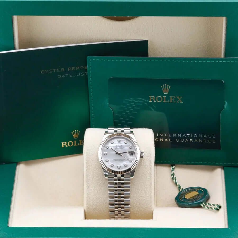 Rolex Datejust 31 White Mother of Pearl Diamond Dial 278274 Year: 2024 Rolex Datejust 31 White Mother of Pearl Diamond Dial 278274 Year: 2024