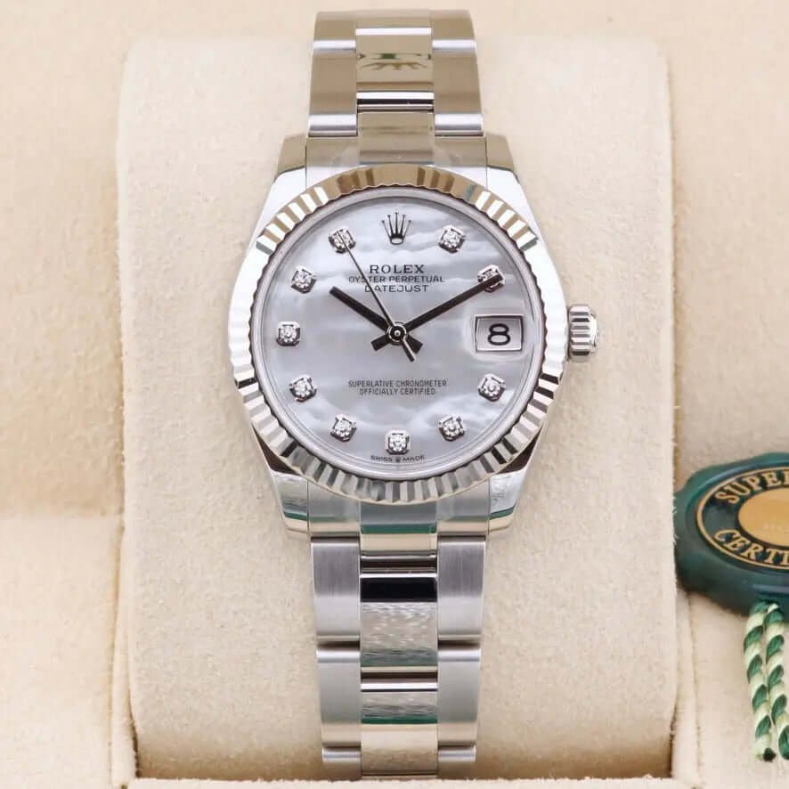 Rolex Datejust 31 White Mother of Pearl Diamond Dial 278274 Year: 2024 Rolex Datejust 31 White Mother of Pearl Diamond Dial 278274 Year: 2024