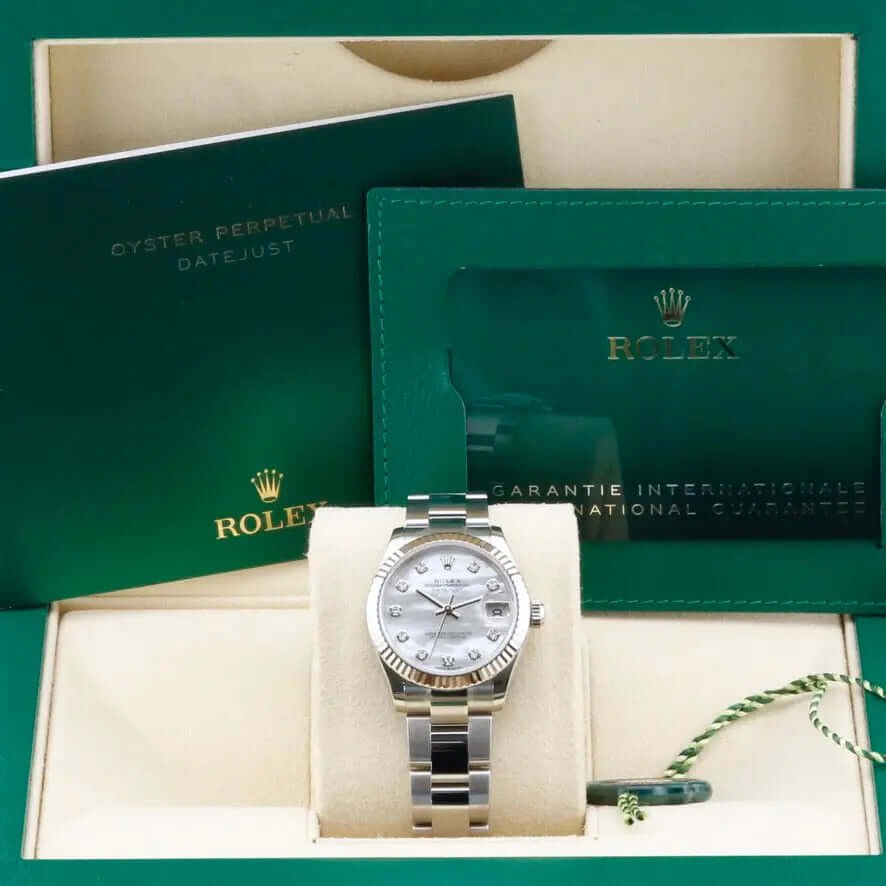 Rolex Datejust 31 White Mother of Pearl Diamond Dial 278274 Year: 2024 Rolex Datejust 31 White Mother of Pearl Diamond Dial 278274 Year: 2024