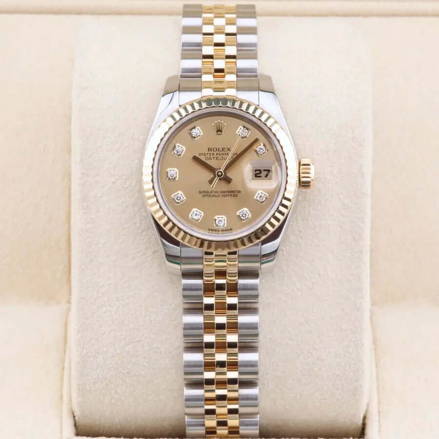 Rolex Datejust 26 Champagne Diamond Dial 179173 Year: 2018 Rolex Datejust 26 Champagne Diamond Dial 179173 Year: 2018