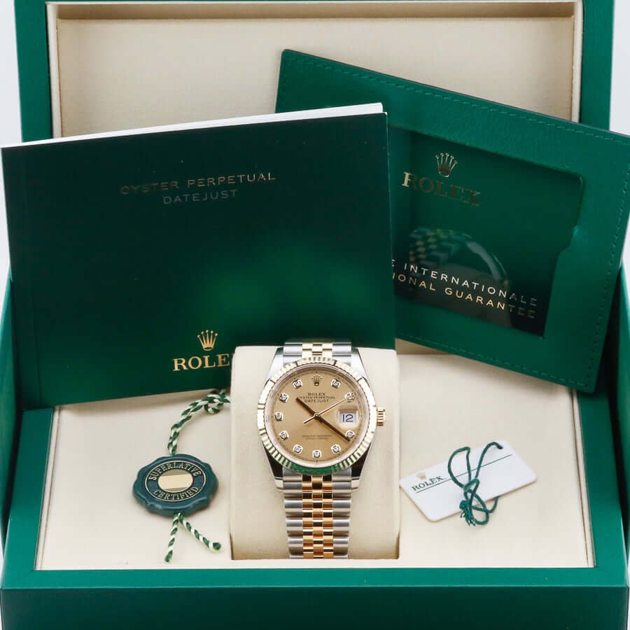 Rolex Datejust 36 Champagne Diamond Dial 126233 Year: 2025 Rolex Datejust 36 Champagne Diamond Dial 126233 Year: 2025