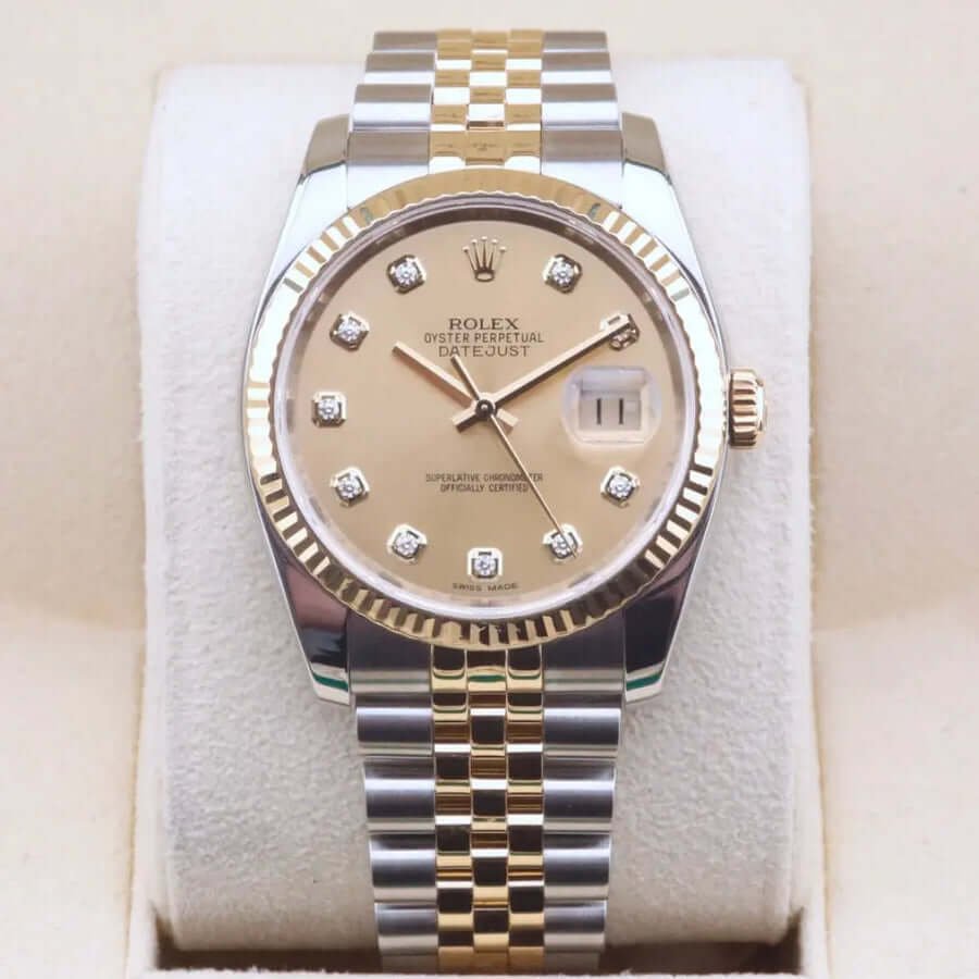 Rolex Datejust 36 Champagne Diamond Dial