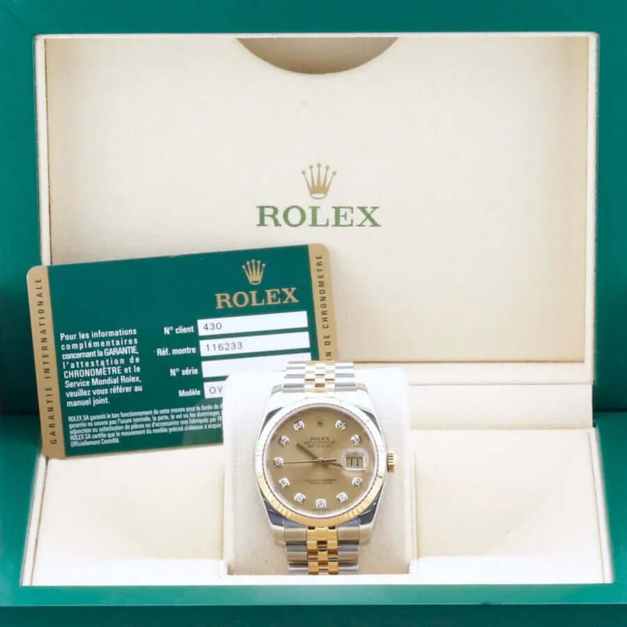 Rolex Datejust 36 Champagne Diamond Dial
